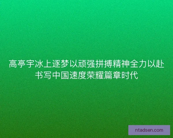 高亭宇冰上逐梦以顽强拼搏精神全力以赴书写中国速度荣耀篇章时代